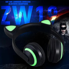 Load image into Gallery viewer, Cat Glowing Bluetooth Headphones