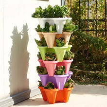 Load image into Gallery viewer, Stackable Plants Pot - 6 Trays+ Wheel Tray
