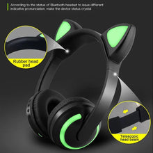 Load image into Gallery viewer, Cat Glowing Bluetooth Headphones