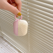 Load image into Gallery viewer, Stylish Beige Pink IMD Earphone Case with Pendant Hook
