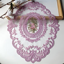 Load image into Gallery viewer, Elegant Embroidered Lace Round Tablecloth with Matching Napkins and Coasters for Dining and Events