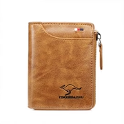 Load image into Gallery viewer, Men’s RFID Blocking Wallet with Zipper Multi Credit Card Holder Khaki + Brown + Black