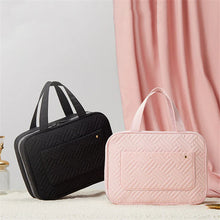 Load image into Gallery viewer, Travel Organizer for Cosmetics, Compact Water-Resistant Toiletry Bag with 4 Compartments and 360° Hook