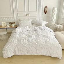 Load image into Gallery viewer, Ruffle Flower Quilt Cover Set with Pinch Pleated Design