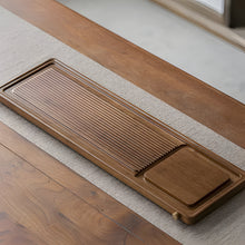 Load image into Gallery viewer, Solid Wood Tea Tray, Rectangular Bamboo Drainage Tea Table for Gongfu Brewing