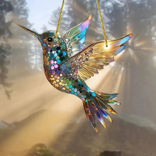 Load image into Gallery viewer, Hummingbird Suncatcher Colorful Window Hanging