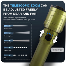 Load image into Gallery viewer, 3000 Lumen Outdoor Zoom Waterproof Flashlight with Adjustable Focus