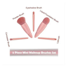 Load image into Gallery viewer, 5pc Mini Travel Size Makeup Brush Set with Mirror