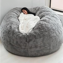 Load image into Gallery viewer, Giant 5ft Fluffy Faux Fur Bean Bag Cover – Ultra-Soft Lounge Sofa (Cover Only)