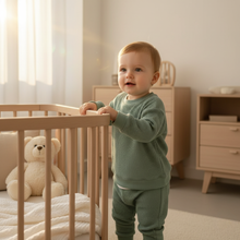 Load image into Gallery viewer, Cozy Waffle Cotton Sweatshirt and Pants Set for Baby Boys
