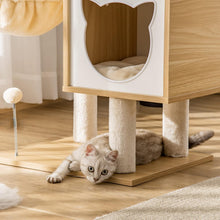 Load image into Gallery viewer, Modern Wooden Cat Tree for Indoor Cats