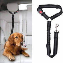 Load image into Gallery viewer, Adjustable Reflective 2-in-1 Dog Car Seatbelt Tether with Headrest Restraint