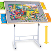 Load image into Gallery viewer, Adjustable Puzzle Table with Drawers for up to 1500 Pieces