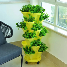 Load image into Gallery viewer, Stackable Plants Pot - 6 Trays+ Wheel Tray