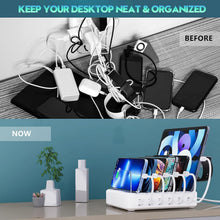 Load image into Gallery viewer, 6 Port Charging Station with Mixed Cables and Adjustable Dividers