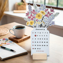 Load image into Gallery viewer, 2025 Bloomy Flowers Desk Calendar Decorative & Functional Planner
