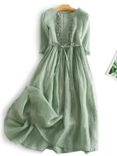 Load image into Gallery viewer, Cotton and linen ruffle dress