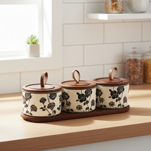Load image into Gallery viewer, Ceramic Food Storage Jar for Kitchen, Decorative Canister for Tea, Coffee, or Snacks