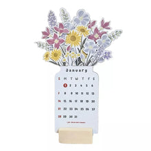 Load image into Gallery viewer, 2025 Bloomy Flowers Desk Calendar Decorative & Functional Planner