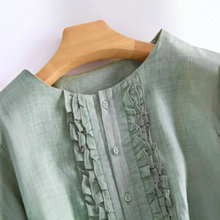 Load image into Gallery viewer, Cotton and linen ruffle dress