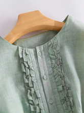 Load image into Gallery viewer, Cotton and linen ruffle dress