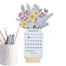 Load image into Gallery viewer, 2025 Bloomy Flowers Desk Calendar Decorative & Functional Planner
