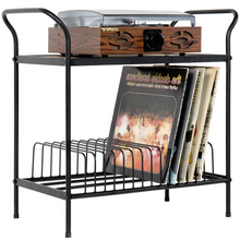 Load image into Gallery viewer, Freestanding Rustic Vinyl Record Player Turntable Storage Rack Stand