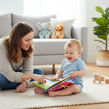Load image into Gallery viewer, Soft Baby Cloth Book with Animal Tails and Sound Paper for Early Learning and Play