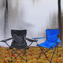 Load image into Gallery viewer, Portable Folding Outdoor Chair with Armrest, Backrest and Cup Holder
