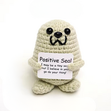 Load image into Gallery viewer, Charming Handmade Crochet Hedgehog Doll with Positivity Affirmation Card
