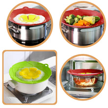 Load image into Gallery viewer, Silicone Spill Stopper Lid for Pots and Pans