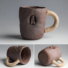 Load image into Gallery viewer, Handmade Thick Ceramic Coffee Mug with Lid and Spoon