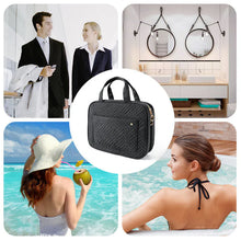 Load image into Gallery viewer, Travel Organizer for Cosmetics, Compact Water-Resistant Toiletry Bag with 4 Compartments and 360° Hook