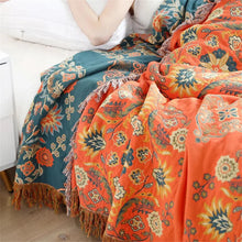 Load image into Gallery viewer, Marigold Reversible Cotton Throw Blanket