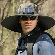 Load image into Gallery viewer, Ultimate Outdoor Sun Hat with Rechargeable LED and Wide Brim