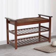 Load image into Gallery viewer, Large Capacity Cushioned Entryway Shoe Storage Rack Bench