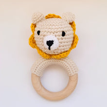 Load image into Gallery viewer, Crochet Baby Rattle in Wood and Yarn