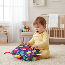 Load image into Gallery viewer, Soft Baby Cloth Book with Animal Tails and Sound Paper for Early Learning and Play
