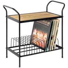 Load image into Gallery viewer, Freestanding Rustic Vinyl Record Player Turntable Storage Rack Stand