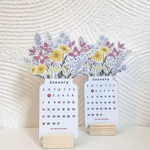 Load image into Gallery viewer, 2025 Bloomy Flowers Desk Calendar Decorative & Functional Planner