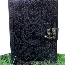 Load image into Gallery viewer, Yukon Tree of Life Leather Writing Journal, Large Handmade Notebook