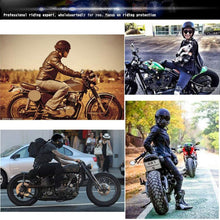 Load image into Gallery viewer, Vintage PU Leather Motorcycle Helmet with Face Mask and Goggles
