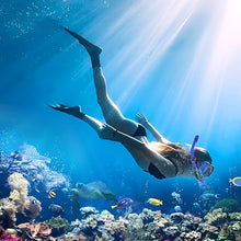 Load image into Gallery viewer, Adult Snorkel and Dive Mask Set with Silicone Seal, Dry Snorkel and 180 Degree Clear Vision