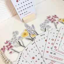Load image into Gallery viewer, 2025 Bloomy Flowers Desk Calendar Decorative & Functional Planner