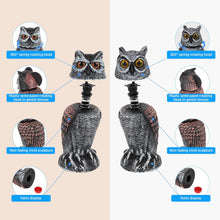 Load image into Gallery viewer, Realistic 2-Pack Owl Decoy with Rotating Head – Outdoor Bird & Pest Repellent