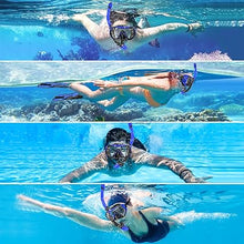 Load image into Gallery viewer, Adult Snorkel and Dive Mask Set with Silicone Seal, Dry Snorkel and 180 Degree Clear Vision