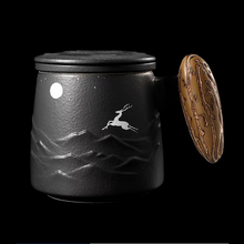 Load image into Gallery viewer, Ceramic Tea Filter Mug with Lid and Large Capacity for Home or Office