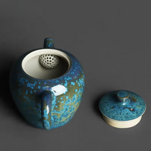 Load image into Gallery viewer, Handcrafted Tianmu Crystal Teapot with Gold Spot Texture for Gongfu Tea