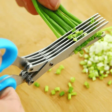 Load image into Gallery viewer, 5 Blade Kitchen Salad Scissors
