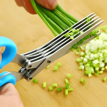 Load image into Gallery viewer, 5 Blade Kitchen Salad Scissors